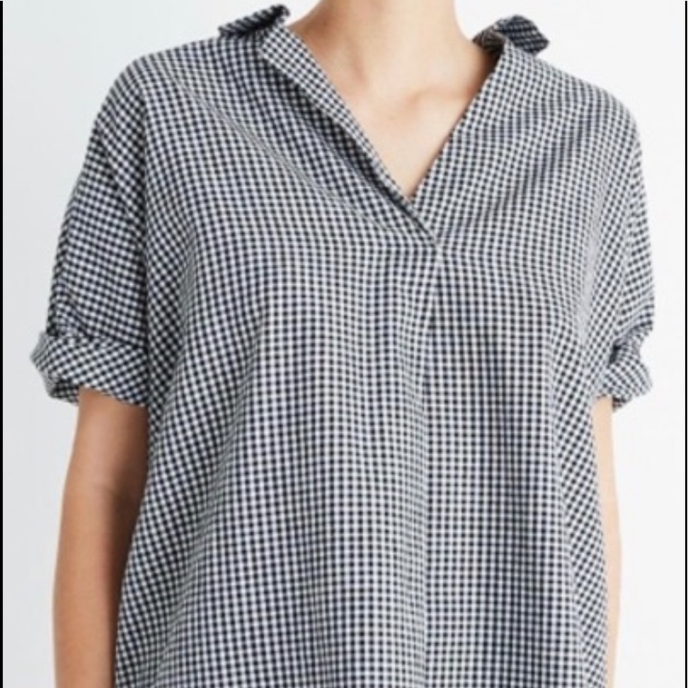 Madewell Gingham Collar Button Back Shirt